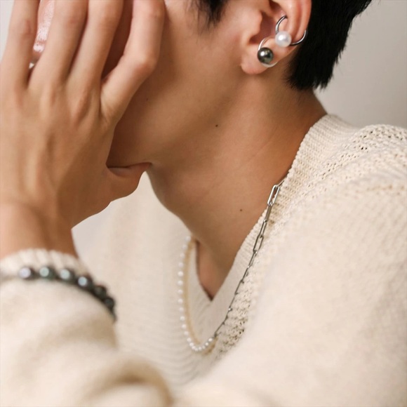 Freshwater pearl half chain necklace 6.5-7.0mm Allergy Free Stainless Steel - Picture 8 of 8